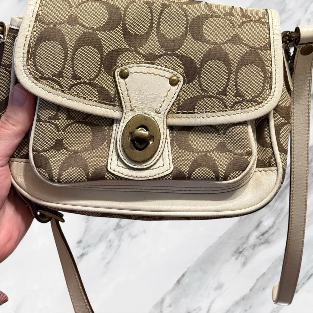 Coach Brown and Cream Crossbody Bag - Picture 9 of 13